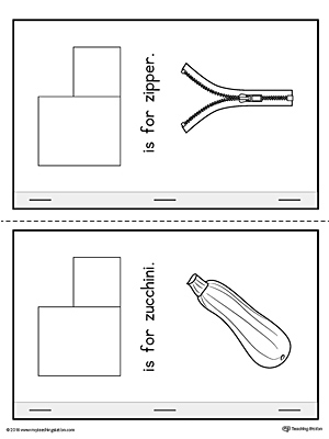 Letter Z Cut-Paste Printable MiniBook