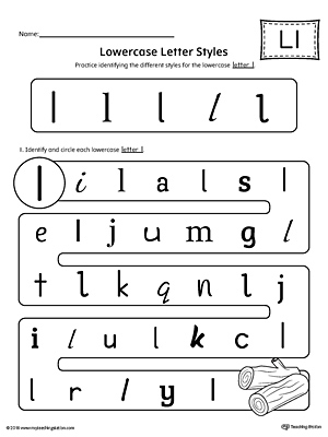 say and trace letter l beginning sound words worksheet