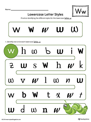 Alphabet Letter Hunt: Letter W Worksheet (Color) | MyTeachingStation.com