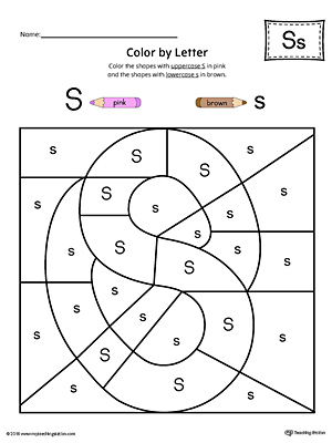 The Uppercase Letter S Color-by-Letter Worksheet will help your child identify the letters of the alphabet and discover colors and shapes.