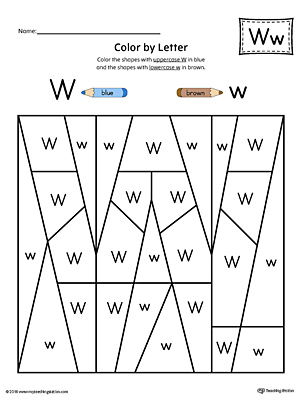 The Uppercase Letter W Color-by-Letter Worksheet will help your child identify the letters of the alphabet and discover colors and shapes.