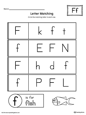 letter f uppercase and lowercase matching worksheet myteachingstation com