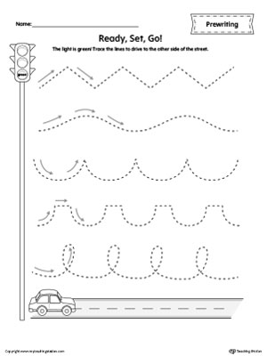 caterpillar diagonal line tracing prewriting worksheet
