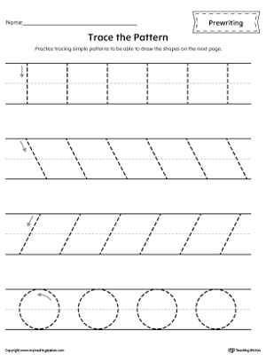 pre writing line tracing workbook in color