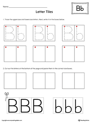 Letter B Tracing and Writing Letter Tiles | MyTeachingStation.com