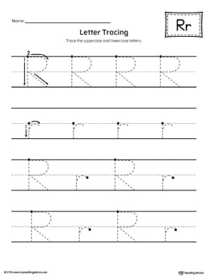 letter r tracing printable worksheet myteachingstation com