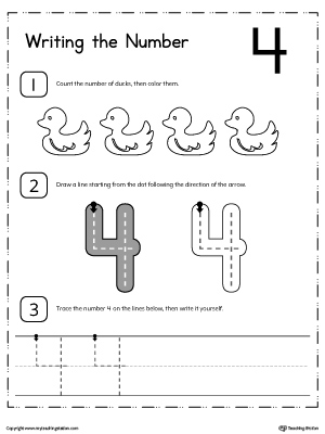 Early Childhood Writing Numbers Worksheets | MyTeachingStation.com