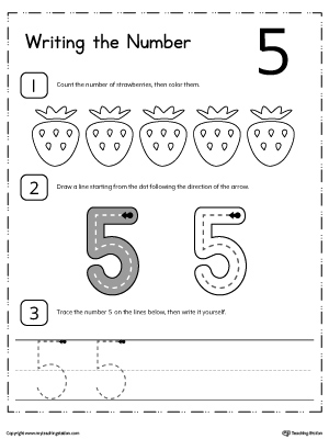 Practice Tracing Numbers 5-9 | MyTeachingStation.com