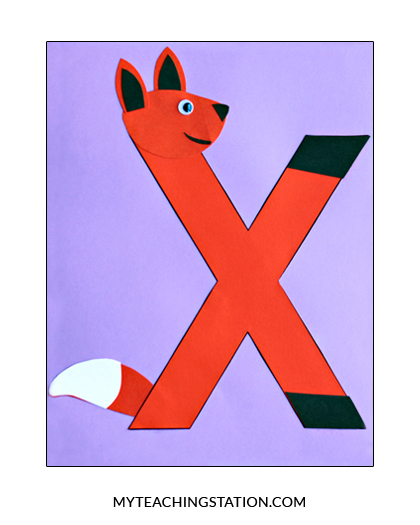 Letter X Craft: Fox MyTeachingStation com