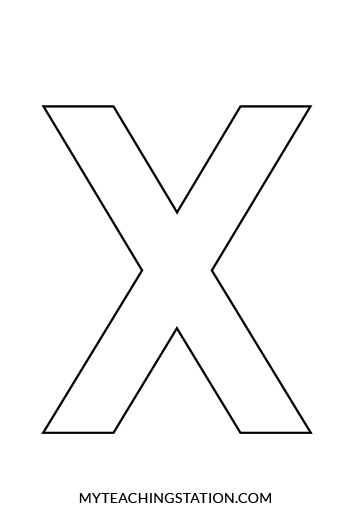 Uppercase Letter X Template for Crafts