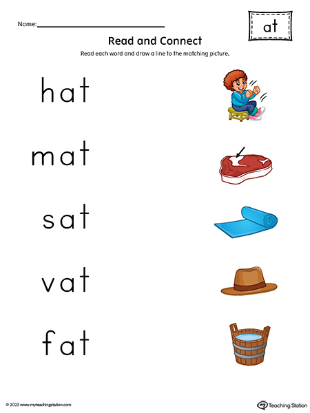 printable matching words to