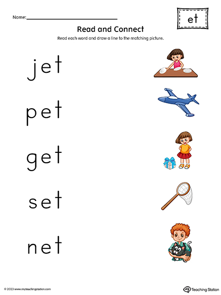et-word-family-read-and-match-cvc-words-to-pictures-printable-pdf