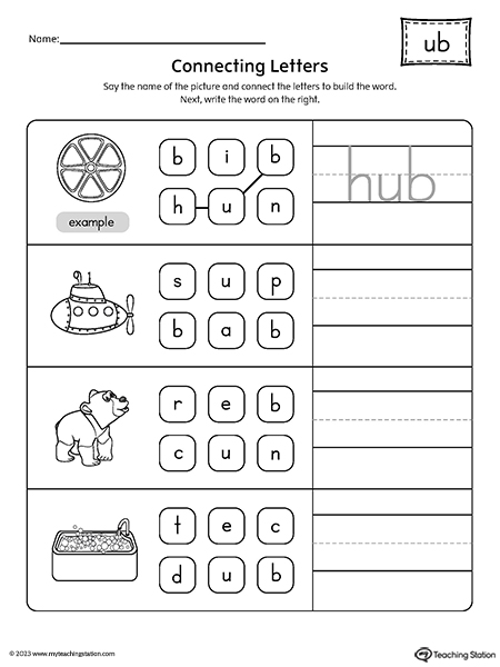 UB Word Family Build Words Worksheet MyTeachingStation