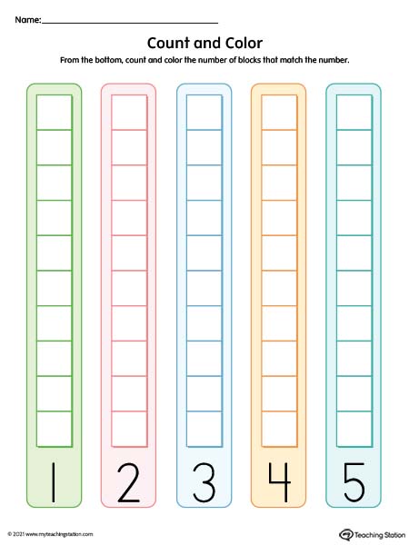 count and color numbers 1 5 printable worksheet color myteachingstation com