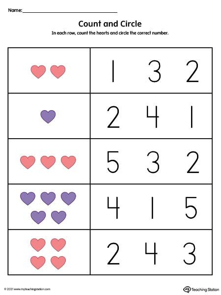 count and match numbers 1 10 worksheet color myteachingstation com