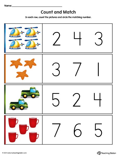 counting numbers for kids worksheet