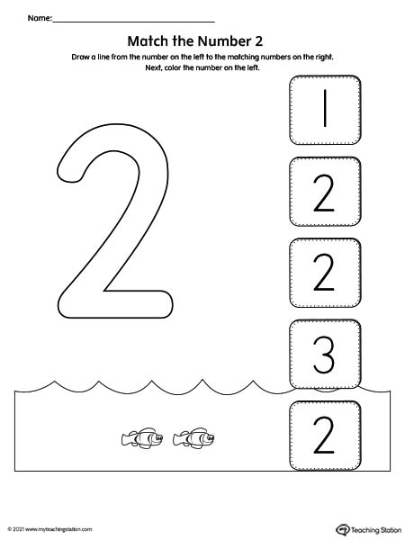 Match The Number Printable Worksheet 2 MyTeachingStation