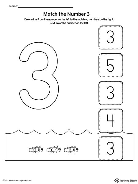 The Number 3 Three K5 Learning Trace Number 3 Worksheet For Free For Kids Marcie Carroll