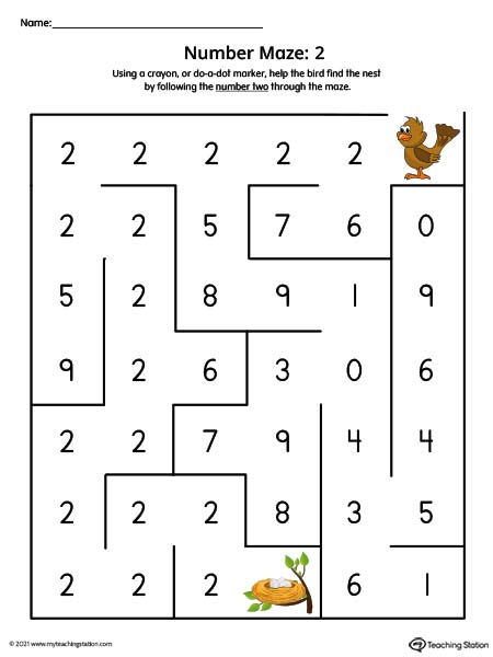 number maze printable worksheet 2 color myteachingstation com