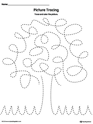 free tree prewriting line tracing worksheet myteachingstation com