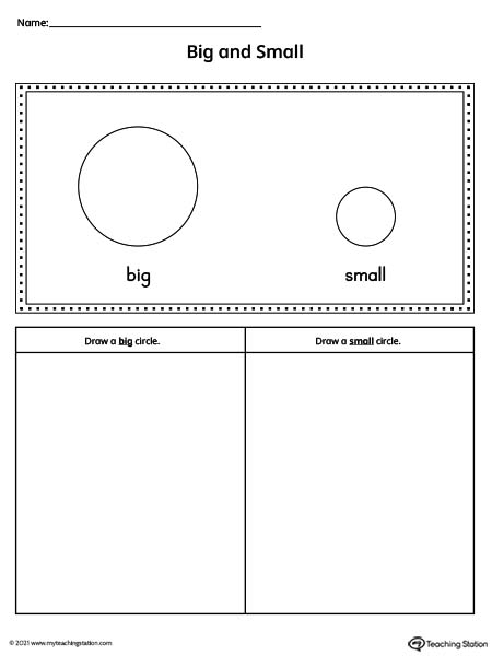 Big Medium Small Worksheet: Free Printable PDF for Children