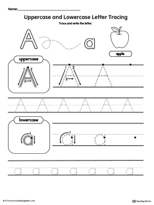 free tracing uppercase and lowercase letter a myteachingstation com